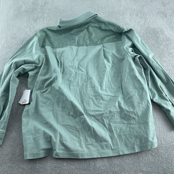 Bass Outdoor XXL Stretch Worker Shacket Lily Pad Green Cotton/Nylon NWT 5219 - Picture 2 of 10